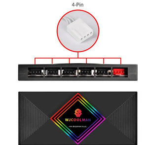 WJ 120MM Cooling Fan Addressable 5V 3Pin ARGB & PWN 4 Pin with Series Connection（ Male and Female Header）Better Cable Management No more Spliter Need - Uniway Computer Alberta